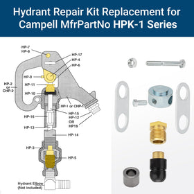 GJK stainless steel and brass construction for durable hydrant repairs
