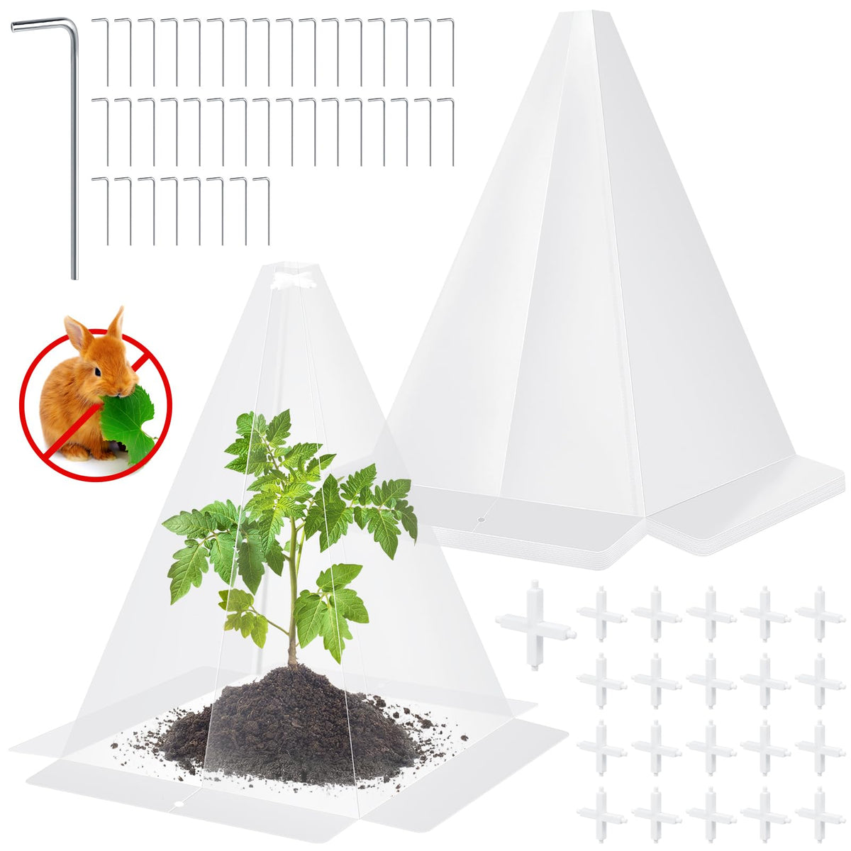 GJQ garden cloche kit protects seedlings in outdoor beds.