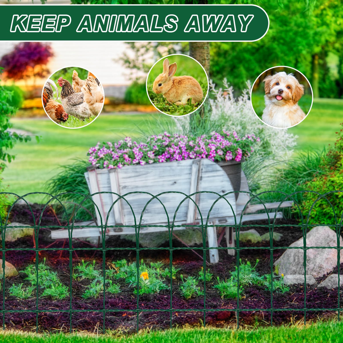 GJQ outdoor fence border helps define garden edges and protect beds.