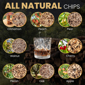 Open bag of G & J's Finest apple wood chips showing quantity