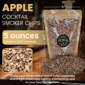 Long spoon included with G & J's Finest apple wood chips for cocktails