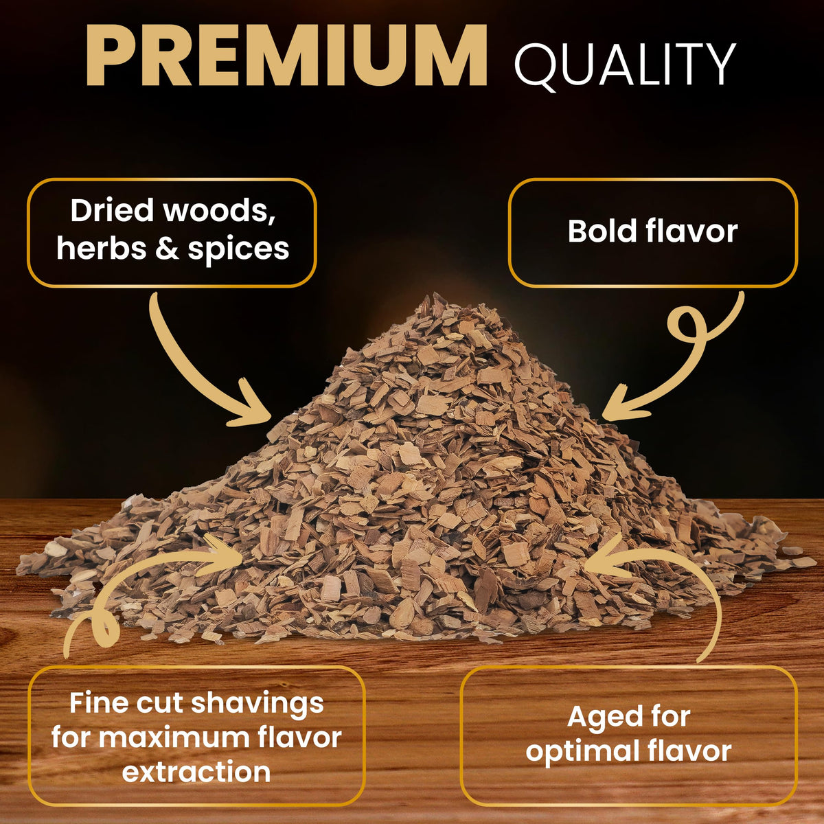 Smoke-filled glass with G & J's Finest apple wood chips aroma for drinks