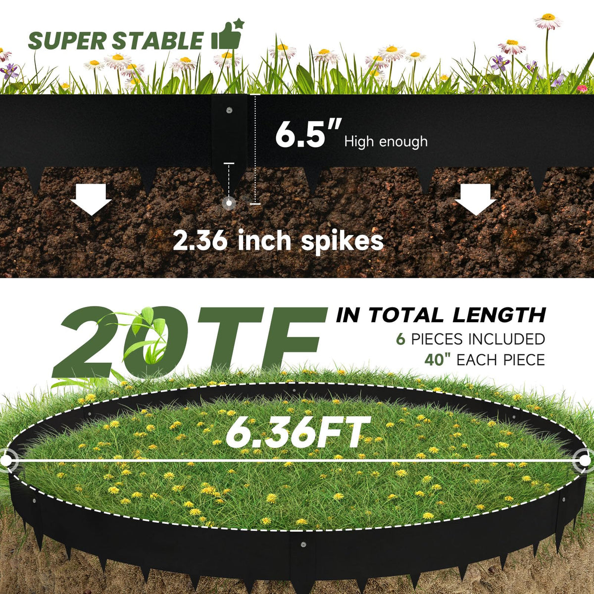 GJWCVL no-dig metal edging kit simplifies installation