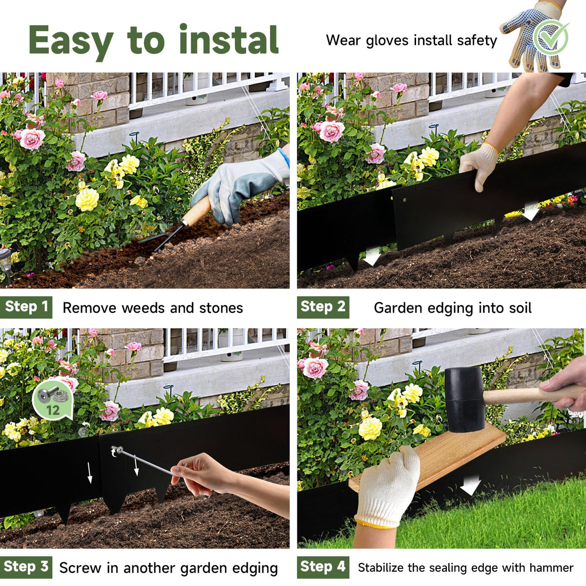 GJWCVL outdoor edging for paths and planting areas to define spaces