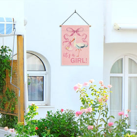 Gkodw gift-worthy baby shower decor flag for indoor or outdoor display.