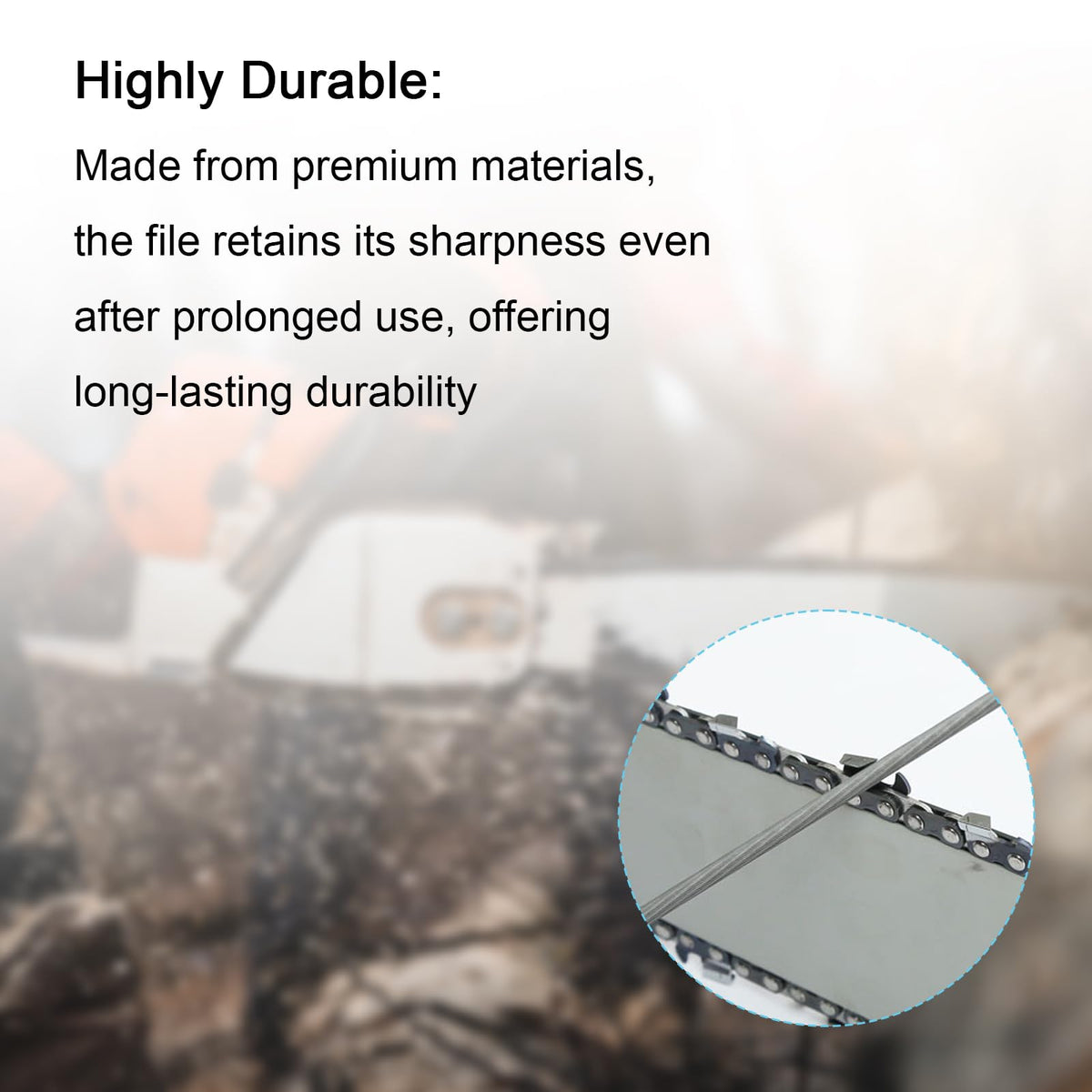Compatible with Stihl and Husqvarna chains for versatile use.