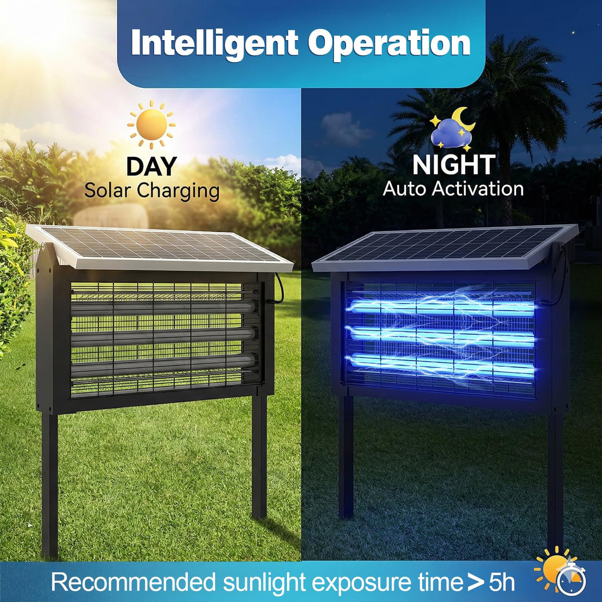 Glamvibe Salon dual charging solar and USB for versatile powering.