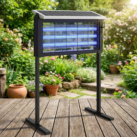 Glamvibe Salon large solar bug zapper for outdoor gatherings, reducing pests.