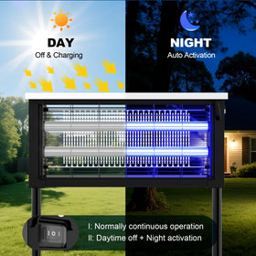 Glamvibe Solar Bug Zapper outdoor grid close-up with 3,500V electrical grid