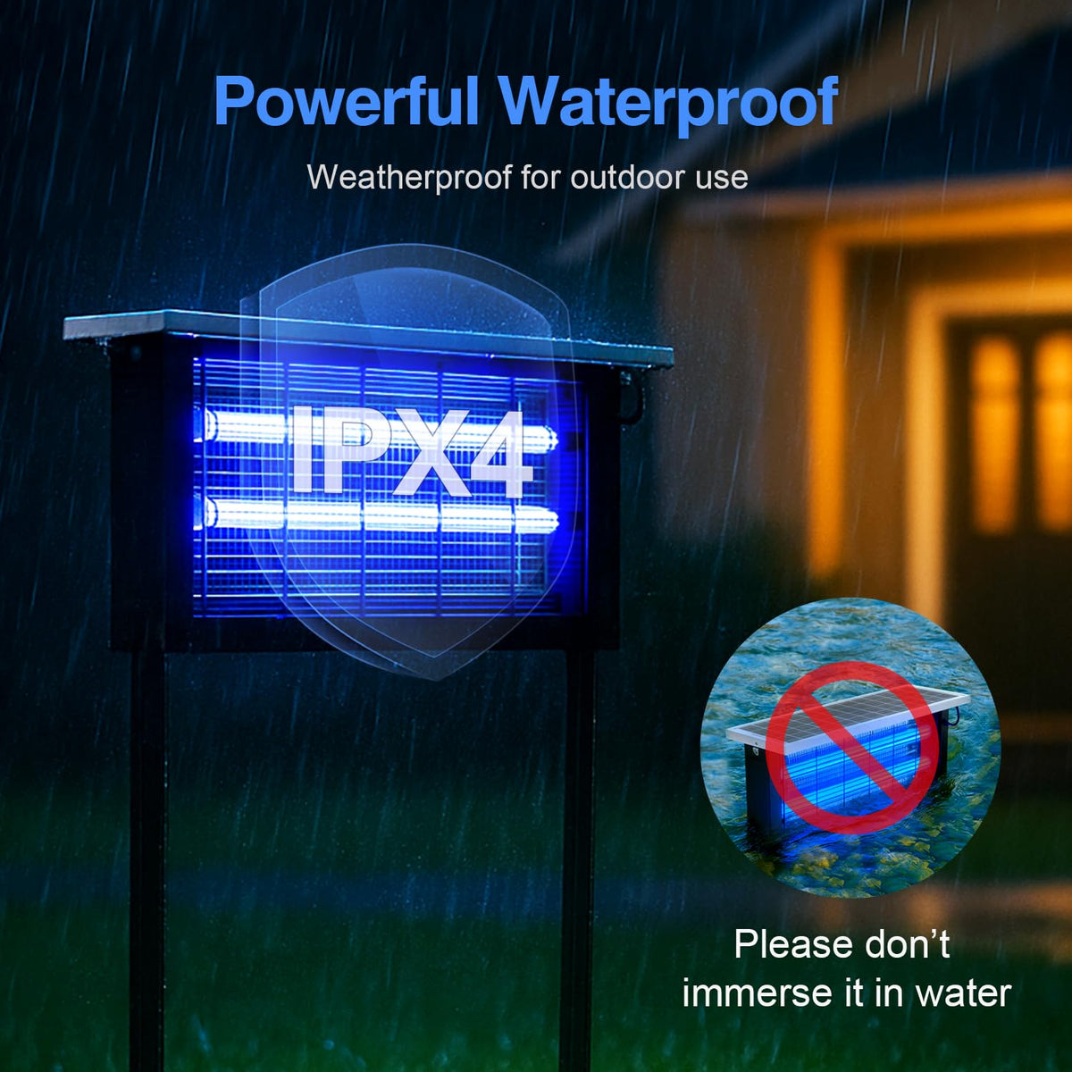 Glamvibe Solar Bug Zapper outdoor LED lamps glow to attract insects
