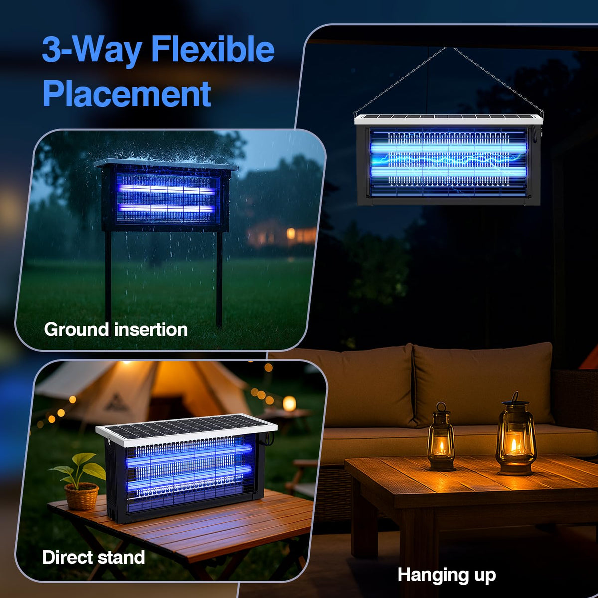 Glamvibe Solar Bug Zapper waterproof housing for all-weather use