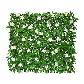 GLANT expandable faux ivy privacy screen on balcony for added privacy.