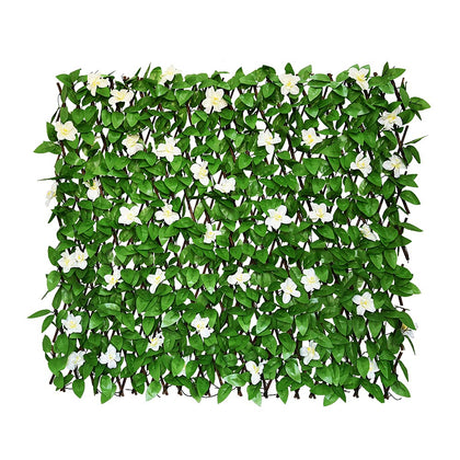 GLANT expandable faux ivy privacy screen on balcony for added privacy.