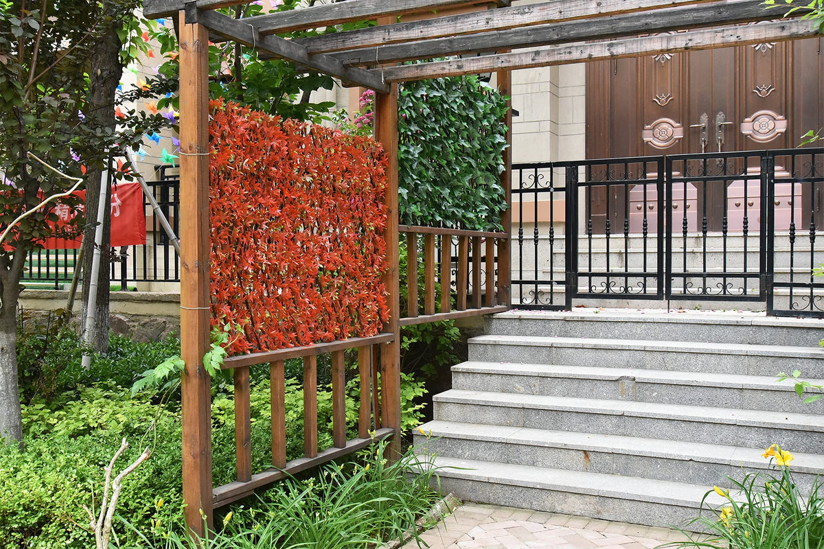 GLANT wood rod frame supporting easy installation of ivy screen