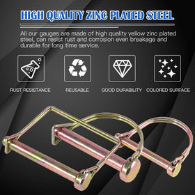 Yellow zinc coating on Glarks pins for rust resistance