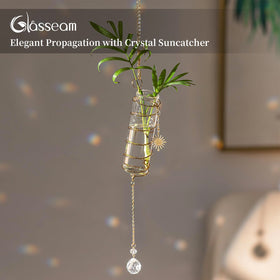 Glasseam crystal suncatcher detail showing rainbow reflection