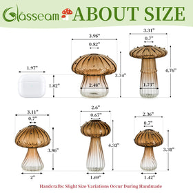 Glasseam dining table decor mushroom vase for tabletop charm