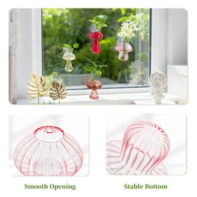 Glasseam office desk propagation vase adds greenery to work space.