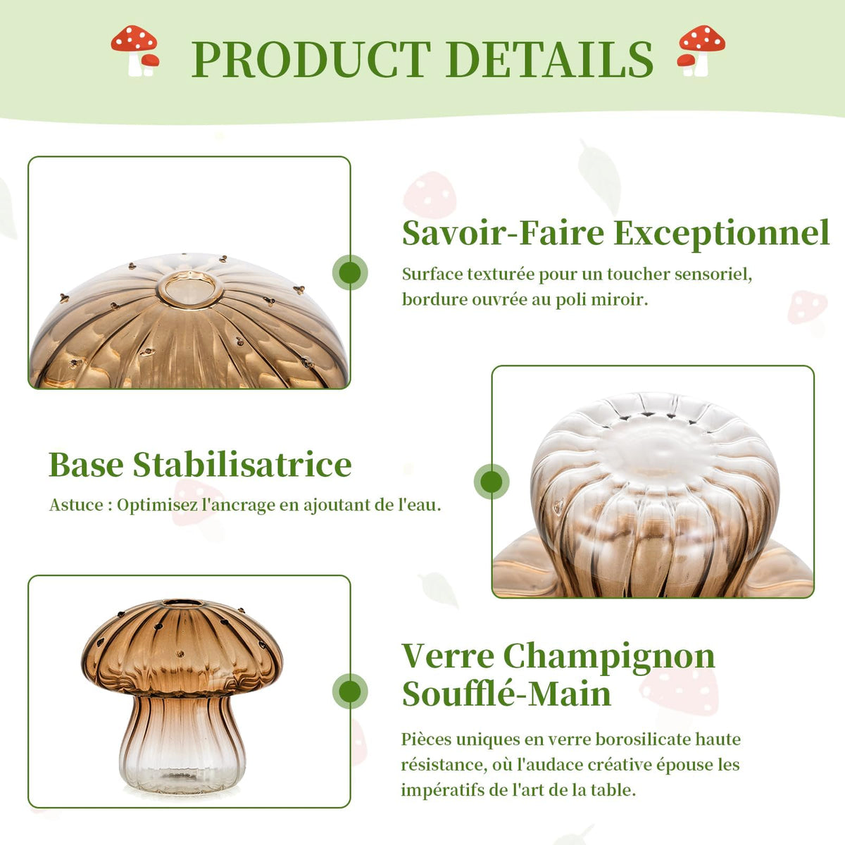 Glasseam office shelf mushroom planter boosts desk greenery
