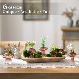 Glasseam versatile indoor decor mushroom terrarium doubles as planter