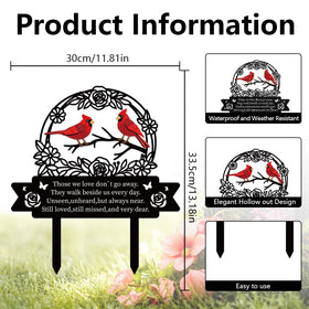 GLASSWINDS cardinal memorial plaque closeup highlights detailed hollowed design