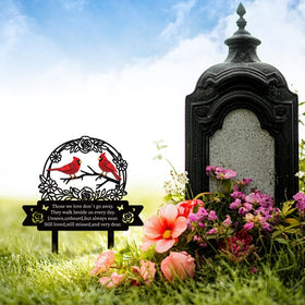 GLASSWINDS garden memorial plaque in black provides elegant centerpiece