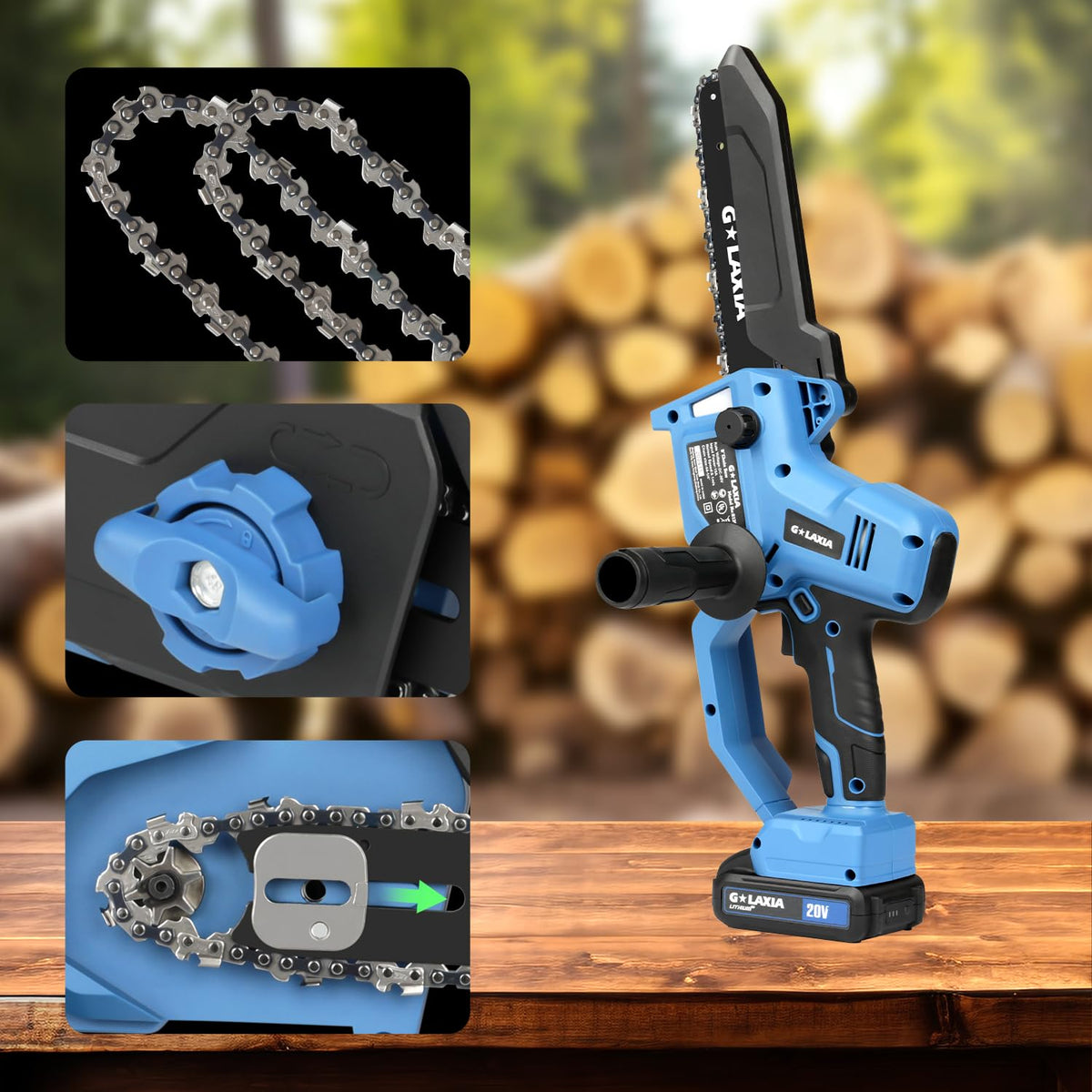 G LAXIA battery-pack powers cordless cutting with extended runtime.