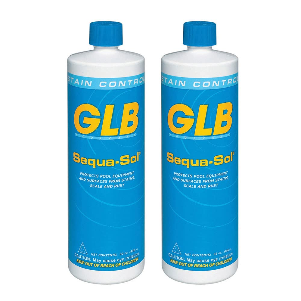 GLB Sequa Sol bottle pour reduces staining and scaling in pool water