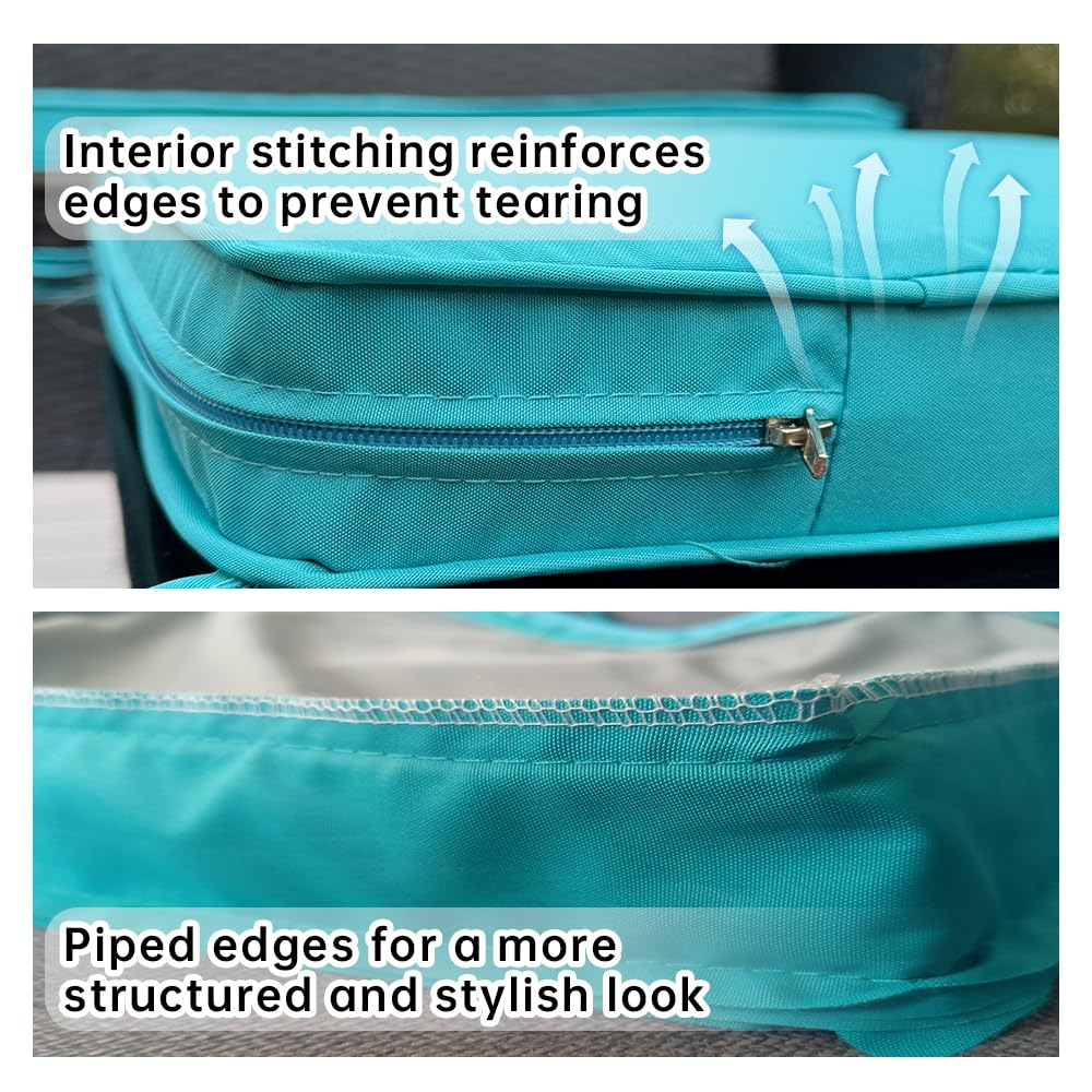 GleamFolly Lake Blue cushion with anti-slip ties keeps seating secure.