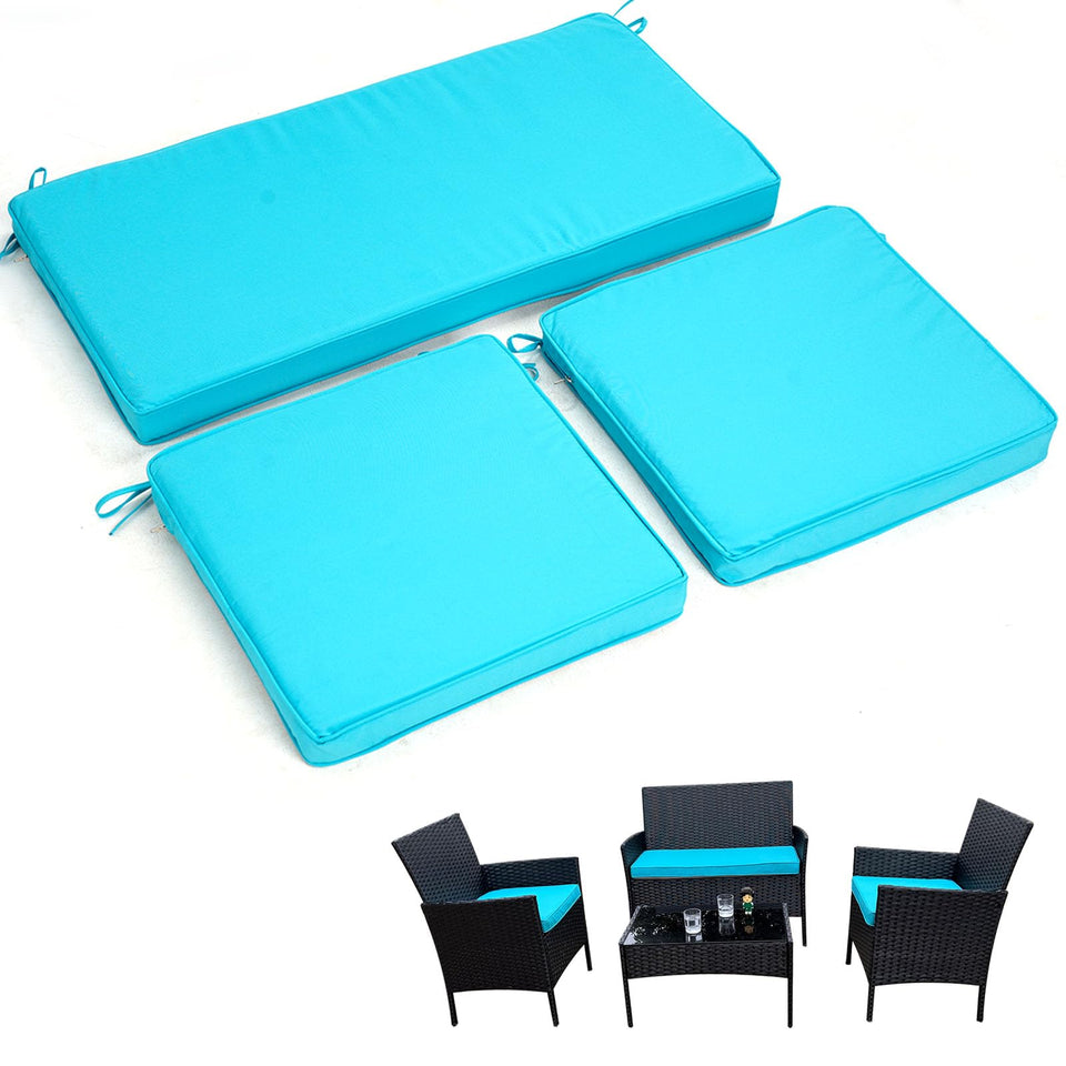 GleamFolly Lake Blue loveseat cushion 36x18x2 for plush outdoor lounging.