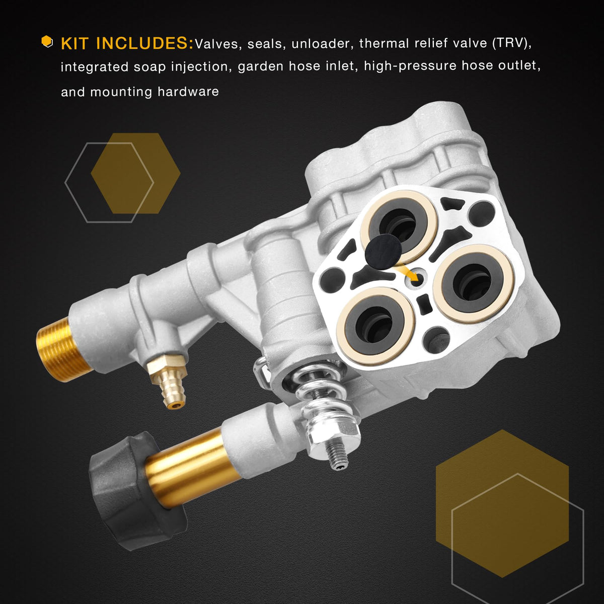 Axial cam pump fitment diagram with Gledewen kit confirms easy compatibility