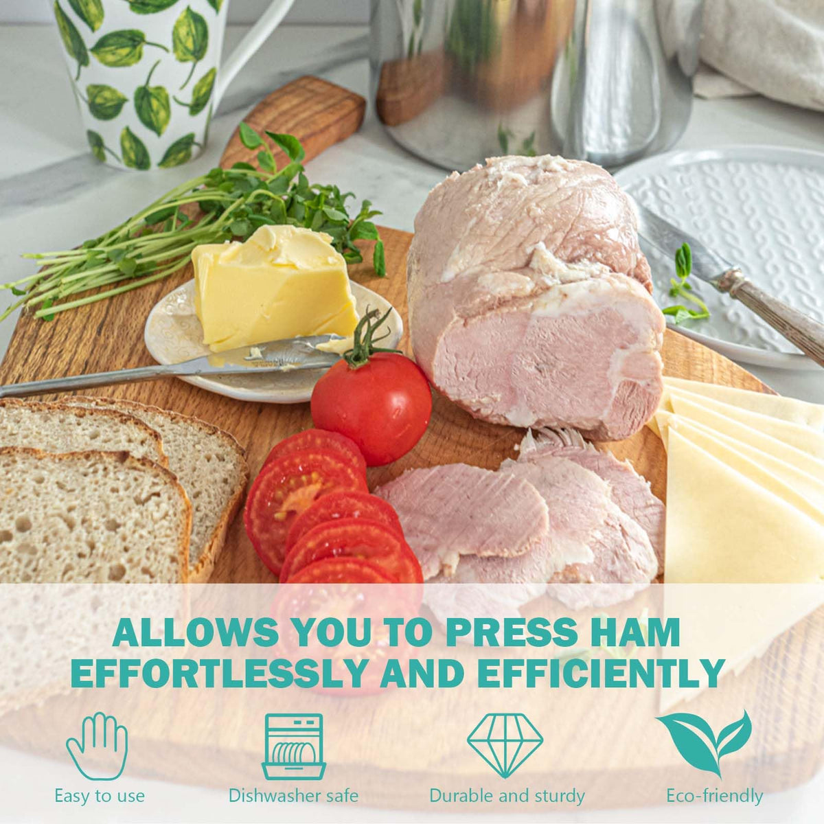 Glendaveny ham-maker press 2lb capacity fits family portions.