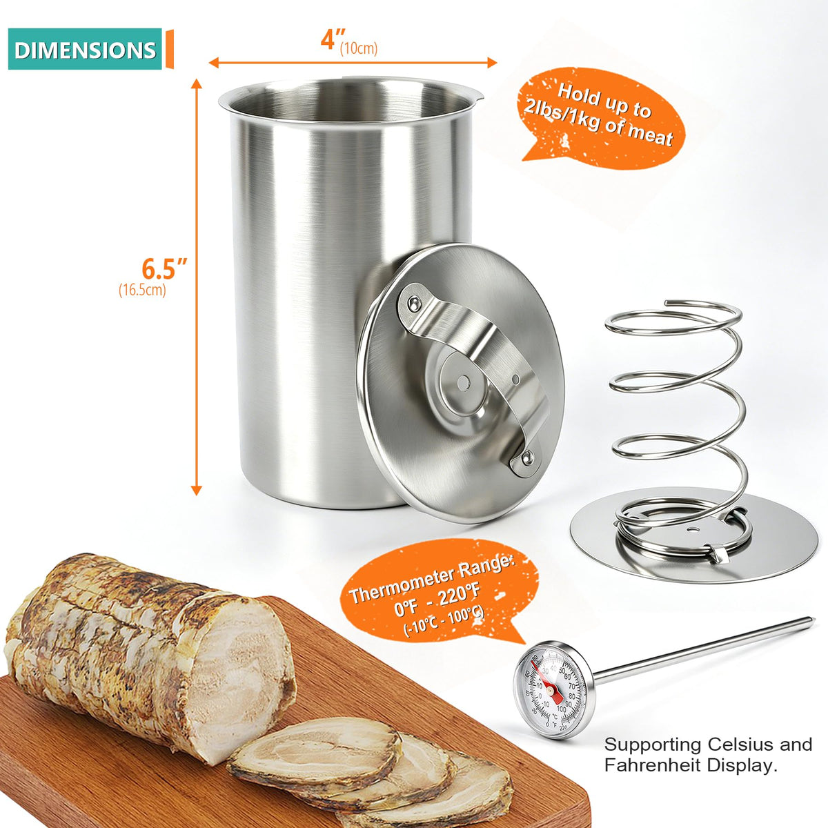 Glendaveny ham-maker press 4-inch diameter for compact storage.