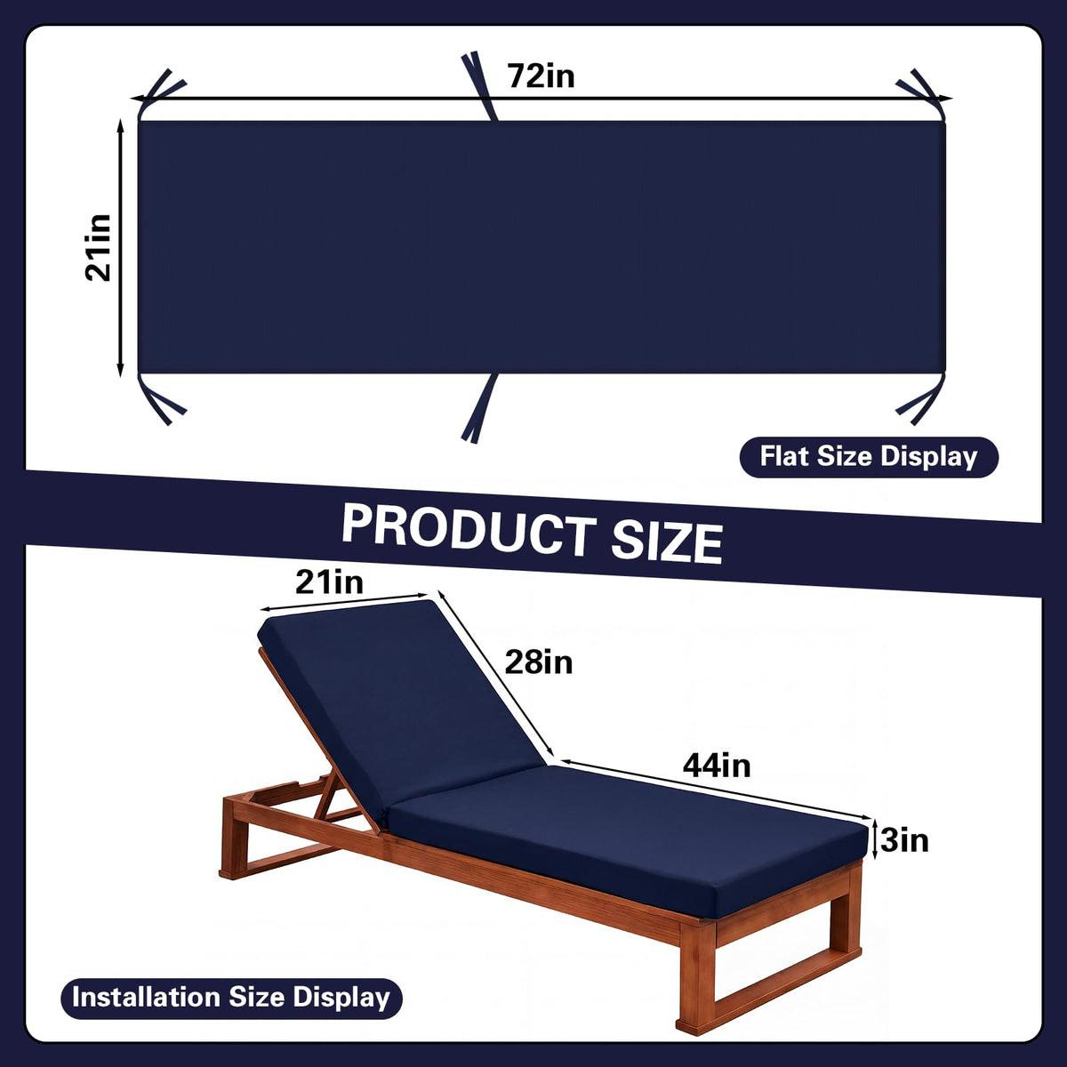Gleom chaise cushion cover with zipper and ties keeps cushions secure outdoors