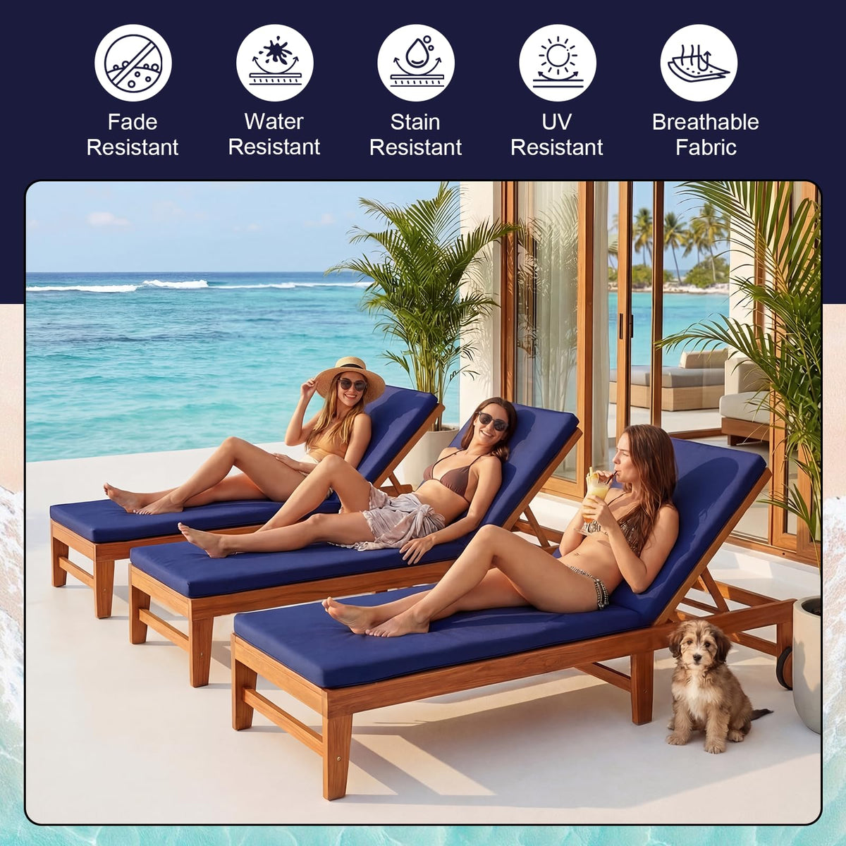 Gleom four-pack patio cushion covers suit multiple outdoor setups