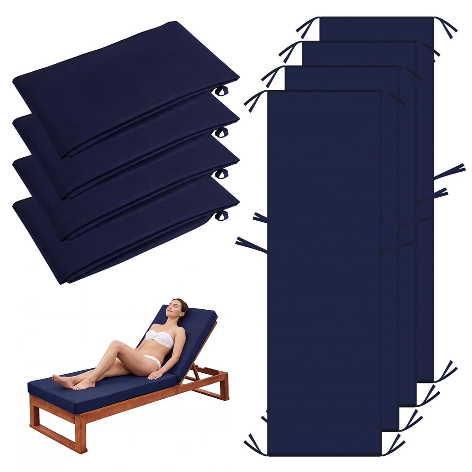 Gleom lake-blue chaise cover with waterproof zipper protects cushions outdoors