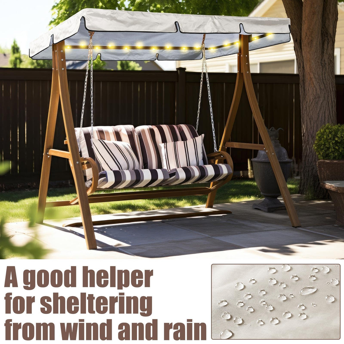GliCraft porch swing canopy with 77x49 inch dimensions fitting a 2-3 seat swing