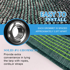 Glieskir shade net with reinforced grommets for secure hanging.