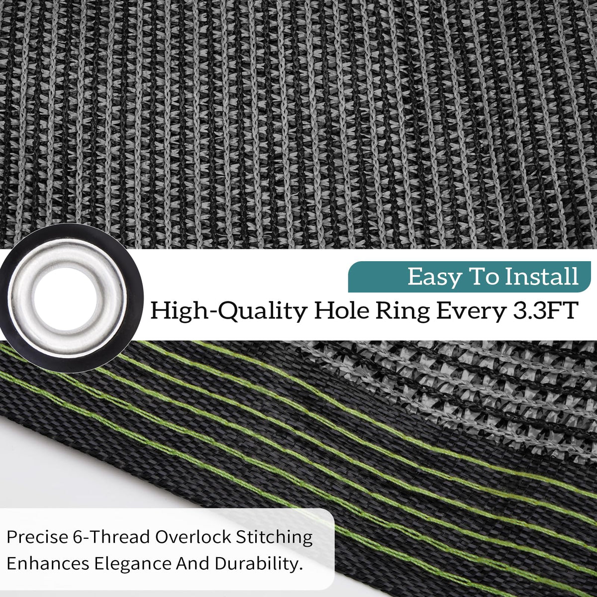 Glieskir shade cloth with reinforced grommets withstands wind