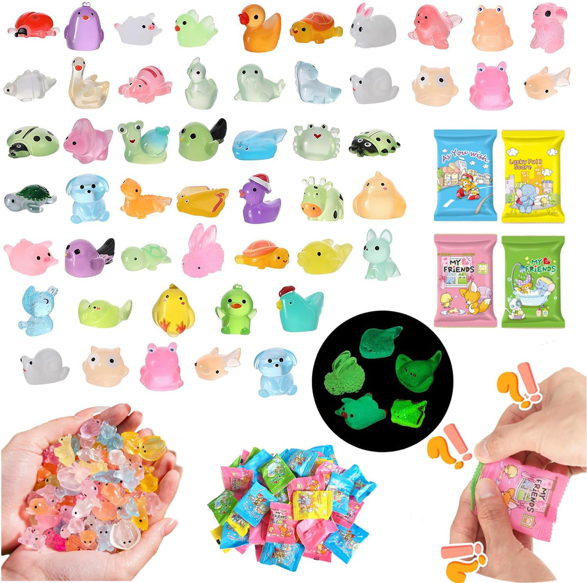 GLIHCTP glow-in-the-dark resin duck figure for magical night-time mini garden displays