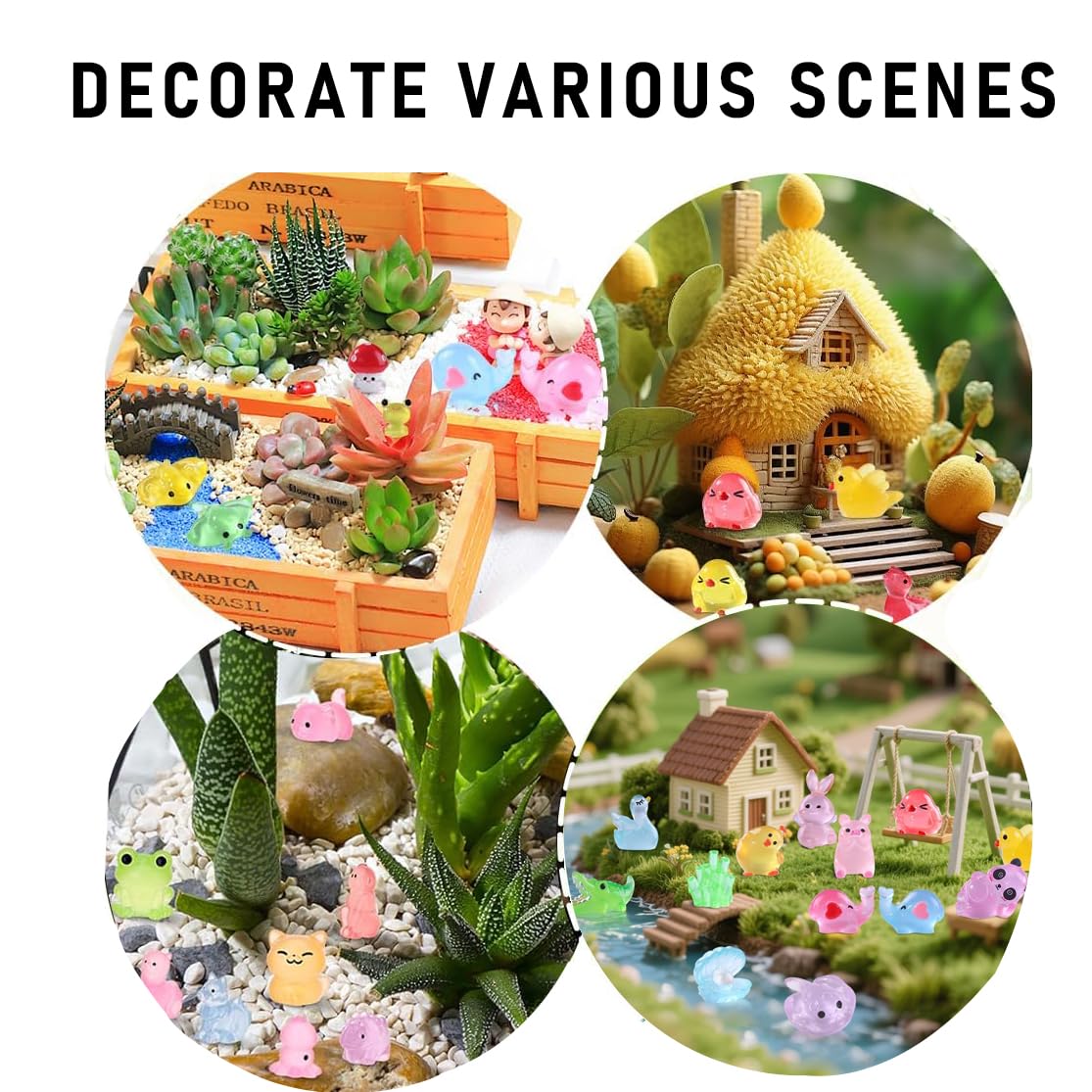 GLIHCTP glow rabbit resin figure perfect for fairy gardens and storytelling