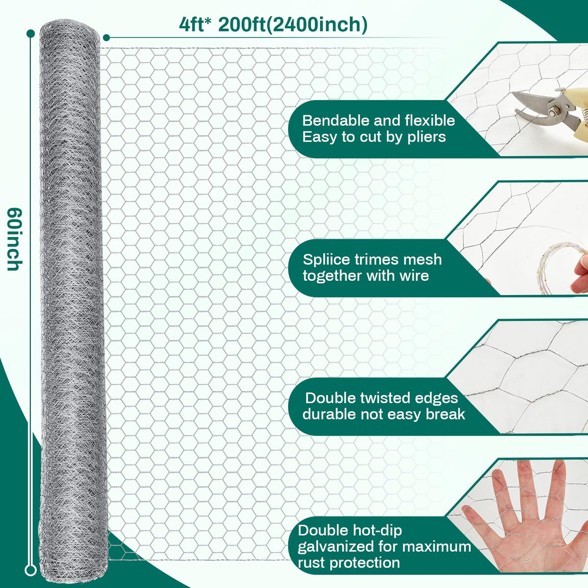 GlikCeil galvanized hardware cloth netting for rust resistant outdoor use