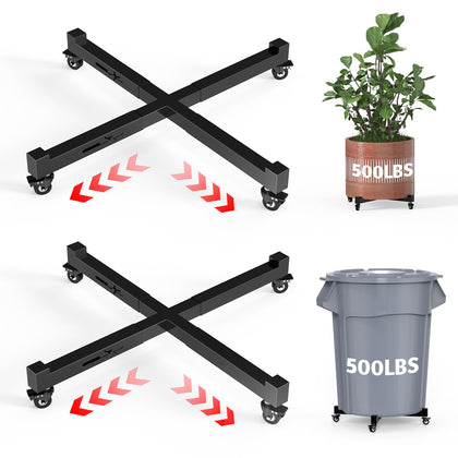GLISWAM 2Pack Plant Caddy adjustable for 14–21 inch pots and easy mobility