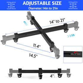 GLISWAM heavy-duty dolly with reinforced metal frame supports up to 500 lbs
