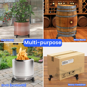 GLISWAM versatile caddy moves heavy pots, vases, or barrels with ease