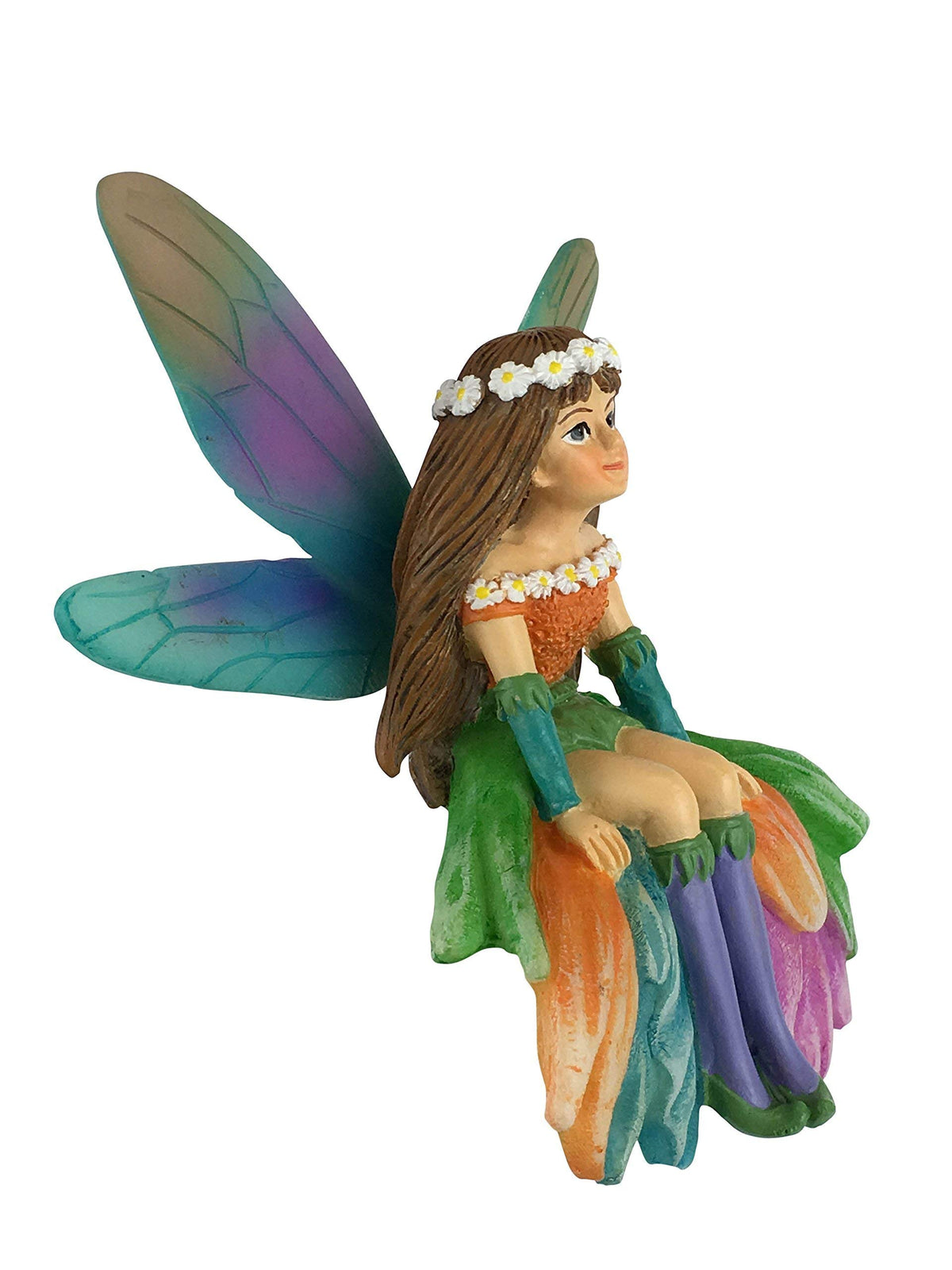 GlitZGlam Daisy garden statue, waterproof resin for outdoor use.