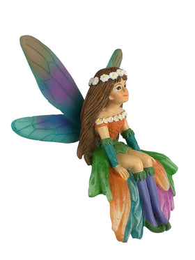 GlitZGlam Daisy garden statue, waterproof resin for outdoor use.
