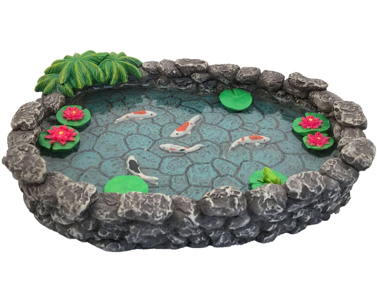 GlitZGlam KOI pond showing a frog, a charming touch for fairy scenes.