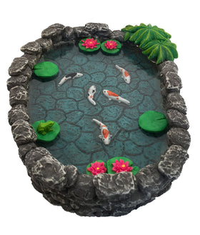 GlitZGlam KOI miniature pond with water features, a tranquil focal point for fairy gardens.