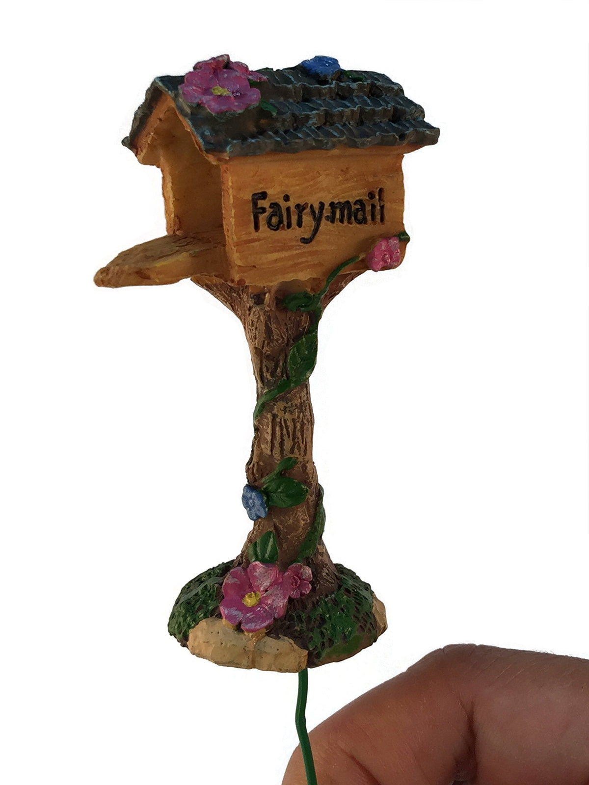 GlitZGlam resin mailbox hand-painted by artisans for outdoor charm.